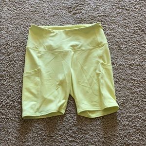 Zella Yellow Biker Shorts